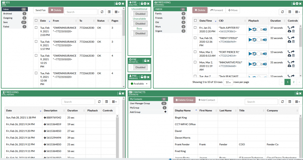 Business Phone Systems – User Control Panel – Cloud Choice